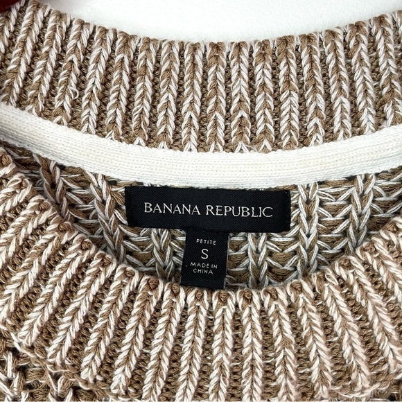 Banana Republic oversized ribbed knit sweater chunky latte brown womens small - Picture 9 of 11